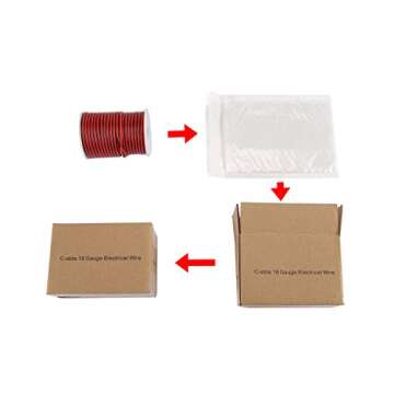 C-able 100FT 18 AWG Gauge Electrical Wire Hookup Red Black Copper Stranded Auto 2 Wire Low Voltage 12v DC Wire for Single Color LED Strip Extension Cable Cord Spool