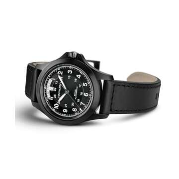 Hamilton Watch Khaki Field King Auto | Swiss Made | 40mm Stainless Steel Case | Black Dial Analog Wa...