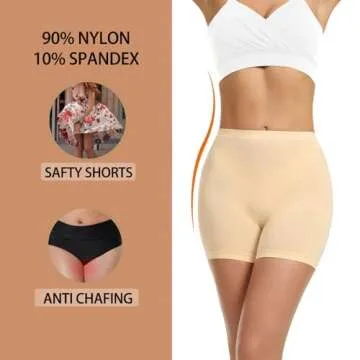 LALESTE Anti Chafing Slip Shorts for Women Under Dress Smooth Seamless Boxer Briefs Long Leg Boyshor...