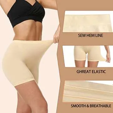 LALESTE Anti Chafing Slip Shorts for Women Under Dress Smooth Seamless Boxer Briefs Long Leg Boyshorts Underwear