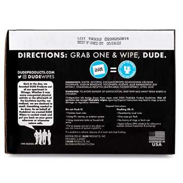 Shop DUDE Wipes - Extra Large Flushable Wipes 8 Pack