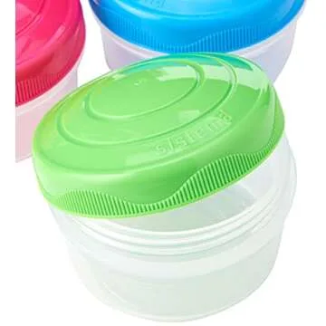 Sistema To Go Collection Mini Bites Small Food Storage Containers, 4.39 oz./130 mL, Pink/Green/Blue, 3 Count, Multicolor