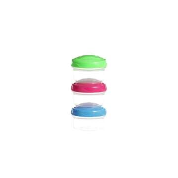 Sistema To Go Collection Mini Bites Small Food Storage Containers, 4.39 oz./130 mL, Pink/Green/Blue, 3 Count, Multicolor