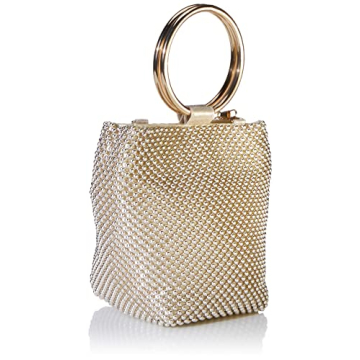 Jessica McClintock Gwen Ball Mesh Wristlet Clutch Gold