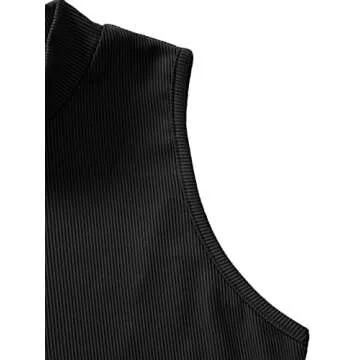 Verdusa Women's Stylish Sleeveless Mock Neck Crop Top