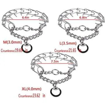 Darkyazi Durable Pinch Collar Stainless Steel Dog Adjustable Pet Training Collar for Medium Large Do...