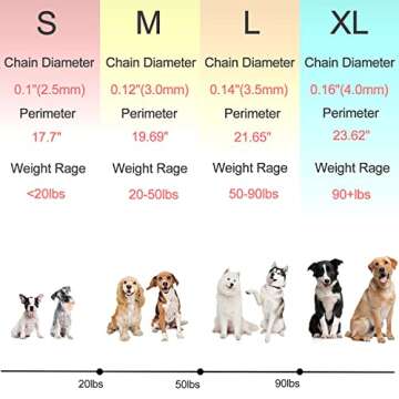 Darkyazi Durable Pinch Collar Stainless Steel Dog Adjustable Pet Training Collar for Medium Large Dogs (Medium (Pack of 1), Silver)