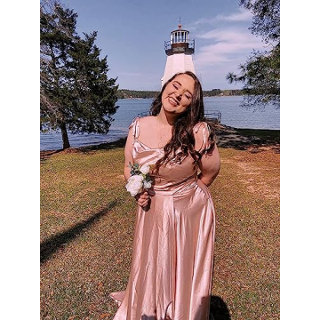 Elegant Miao Duo Satin Backless Prom Dress with Pockets