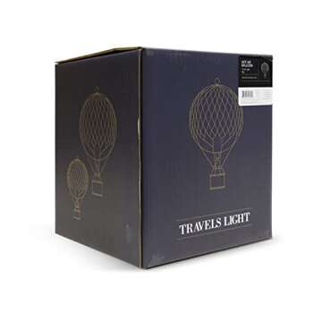 Authentic Models, Travels Light Air Balloon, Hanging Home Decor - 11.80 Inch Height, Historic Hot Air Balloon Model for Home Decor, Detailed Vintage Decorations to Hang from Ceiling - White/Ivory