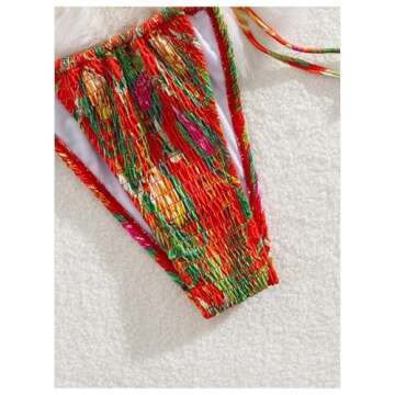 MakeMeChic Women's Floral V Neck Two Piece Bikini Set