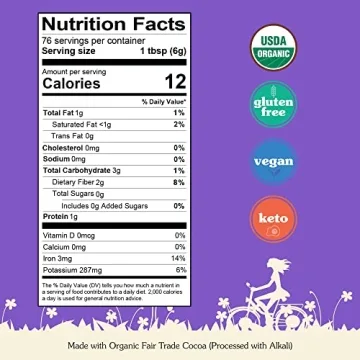 NuNaturals Organic Dutch-Process Cocoa Powder for Baking