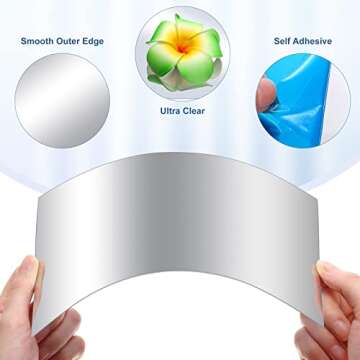 Tuanse 80 Piece Flexible Plastic Mirror Sheets for Home Decoration, Wall Mount, Rectangular, 9 x 6 Inch