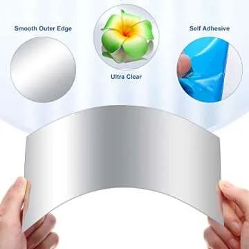 Tuanse 80 Piece Flexible Plastic Mirror Sheets for Home Decoration, Wall Mount, Rectangular, 9 x 6 Inch