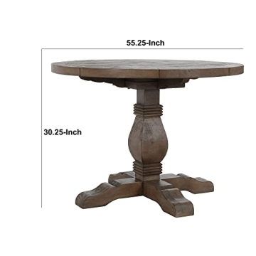 Benjara Round Reclaimed Wood Dining Table - Eco-Friendly Charm!