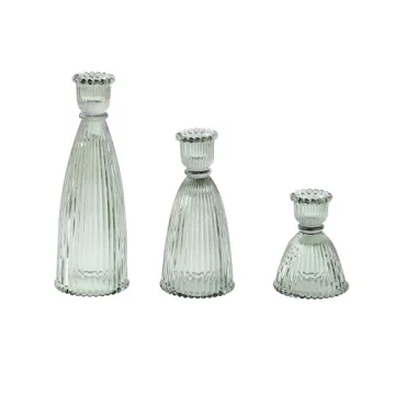 Elegant Joyfice Vertical Stripe Candlestick Holders Set
