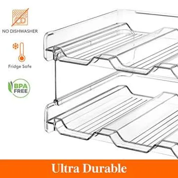 Lifewit Stackable Water Bottle Organizer for Cabinet, Water Bottle Holder, Kitchen Pantry Organization and Storage, Plastic Fridge Wine Racks, Tumbler Travel Mug Cup Holder, 6Pack, Hold 18 Bottles