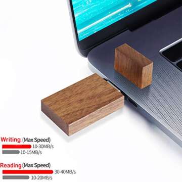 Wood Flash Drives 32GB, EASTBULL USB 2.0 High Speed Walnut Wood USB Thumb Drives Memory Stick Pen St...