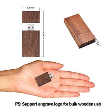 Wood Flash Drives 32GB, EASTBULL USB 2.0 High Speed Walnut Wood USB Thumb Drives Memory Stick Pen Stick for Date Storage(10 Pack-Brown)