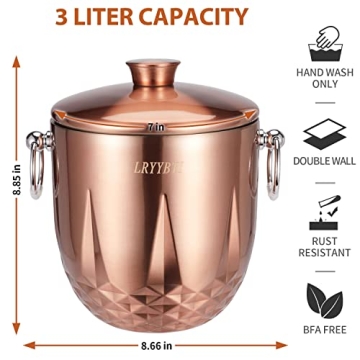 LRYYBTI Insulated Ice Bucket for Parties and Events