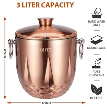 LRYYBTI Insulated Ice Bucket for Parties and Events
