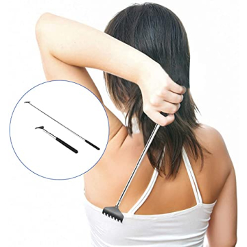2 Pack Portable Extendable Back Scratcher, Kuvvfe Stainless Steel Telescoping Back Scratcher with Beautiful Present Packaging