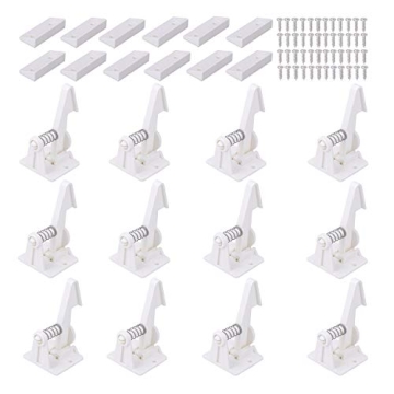 12 Pack Cabinet Locks Child Safety Latches - Vmaisi Baby Proofing Cabinets Drawer Lock with Adhesive...