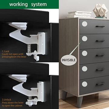 VMAISI Child Safety Cabinet Locks 12 Pack Easy Installation