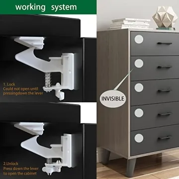 VMAISI Child Safety Cabinet Locks 12 Pack Easy Installation