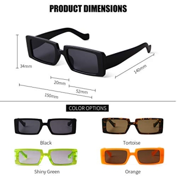 Trendy Rectangle Sunglasses UV400 Protection Bold Fashion