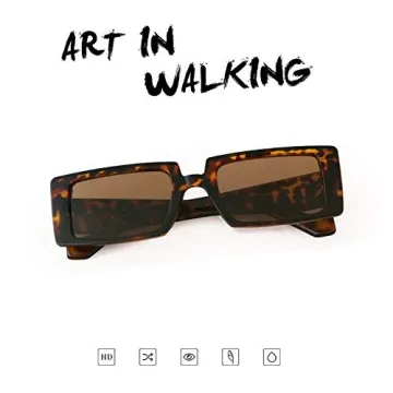 Trendy Rectangle Sunglasses UV400 Protection Bold Fashion