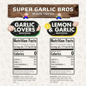 Flavor God Classic Combo Pack Of 2 Super Garlic Bros Edition Garlic Lovers, Lemon & Garlic, Herb, Se...
