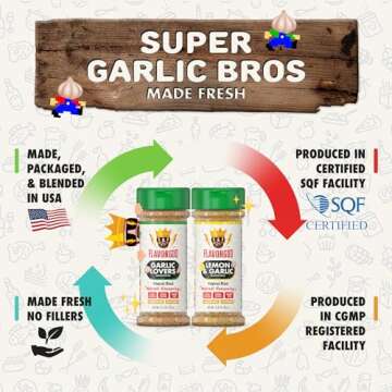 Flavor God Classic Combo Pack - Garlic Lovers & Lemon Seasoning Set
