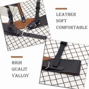 HLJA Waist Punk Harness Belt Fashion Body Chain Black Leather Goth Rave Adjustable Body Corset Accessories for Women and Girls Leather Black for Party,Cosplay,Dating