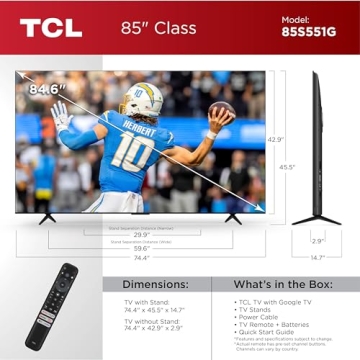 TCL 85-Inch 4K UHD Smart TV with Google Assistant