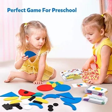 Coogam Wooden Pattern Blocks Set for Creative Preschool Play
