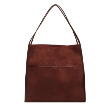Stylish Faux Suede Hobo Bag for Women – Chic Vegan Leather Tote Handbag