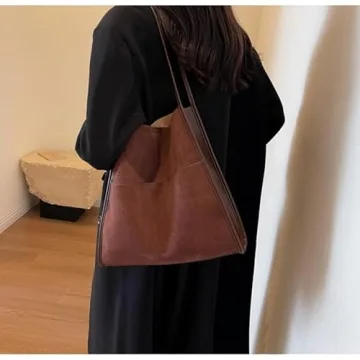 Chic Faux Suede Hobo Bag - Stylish Vegan Leather Tote Handbag