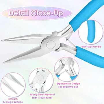 Jewelry Pliers Set - Needle Nose, Round Nose and Wire Cutters for Jewelry Making, Repair and Crafts