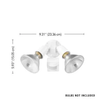 Globe Electric 17000269 110-Degree 240 W Twin Head White Hardwired Motion Sensor Security Flood Light, Spotlight, Outdoor, Outside House Lights