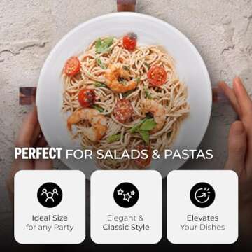 DUKA Large White Serving Bowl with Acacia Wood Base