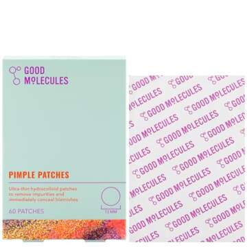 Good Molecules Pimple Patches (60 Patches) - Ultra-Thin Hydrocolloid Patches To Conceal Whiteheads, ...