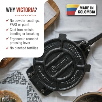 Victoria 8-Inch Cast Iron Tortilla Press Non-GMO Kosher Certified