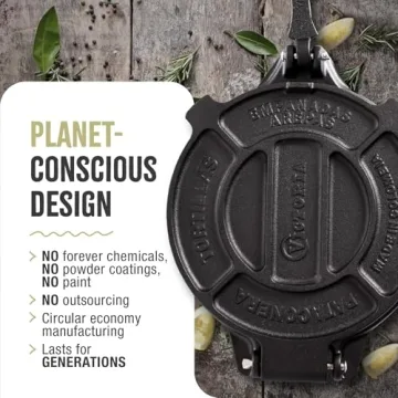 Victoria 8-Inch Cast Iron Tortilla Press Non-GMO Kosher Certified