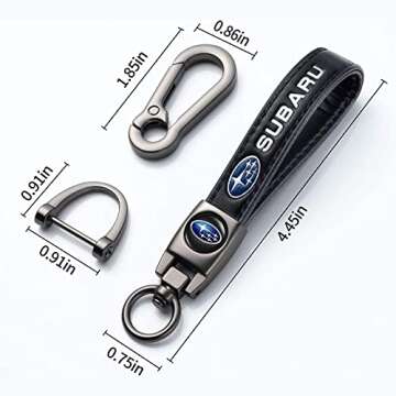Uijtylj Genuine Leather Key Chain Fit for Subaru Ascent BRZ Crosstrek Forester Impreza Legacy Outbac...