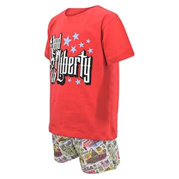 Unique Baby Boys Patriotic Land of Liberty 4th of July Shorts Set (10, USA)