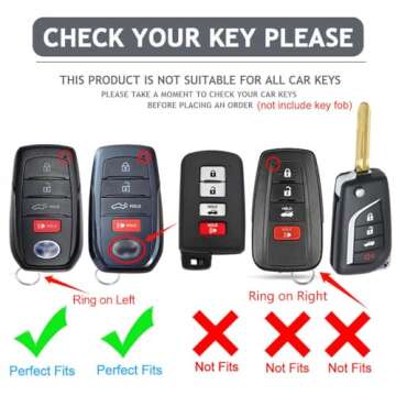 Compatible with Toyota Key Fob Cover with Keychain, for Crown Corolla Cross Grand Highlander Tundra Prius Venza Sequoia Land Cruiser Premium TPU Key Fob Case Remote Smart Car Key Holder（B-Ivory）