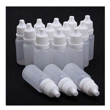 ericotry 12 PCS 30ml 1oz Empty Refillable Ldpe Plastic Squeezable Eye Dropper Bottles Portable Eye Liquid Dropper Container with Screw Caps and Plugs Essential Oil Container