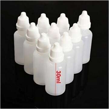 ericotry 12 PCS 30ml 1oz Empty Refillable Ldpe Plastic Squeezable Eye Dropper Bottles Portable Eye Liquid Dropper Container with Screw Caps and Plugs Essential Oil Container
