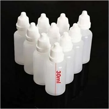 ericotry 12 PCS 30ml 1oz Empty Refillable Ldpe Plastic Squeezable Eye Dropper Bottles Portable Eye Liquid Dropper Container with Screw Caps and Plugs Essential Oil Container