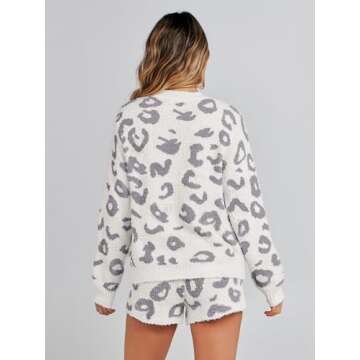 YORGOS Women's Cozy Fleece Leopard Pajama Set Online